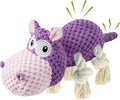 Squeaky Dog Toy - Plush Interactive Chew Toy for Large, Medium and Small Dogs, Keeps Them Busy (Purple, Medium)