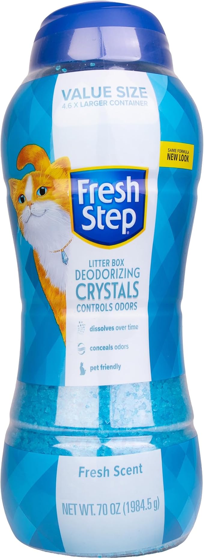 Fresh Step Cat Litter Crystals in Fresh Scent - Cat Litter Box Deodorizer - Combats Odors and Neutralizes Smells to Keep Your Home Clean, Value Size, 70 Ounce (Pack of 6)