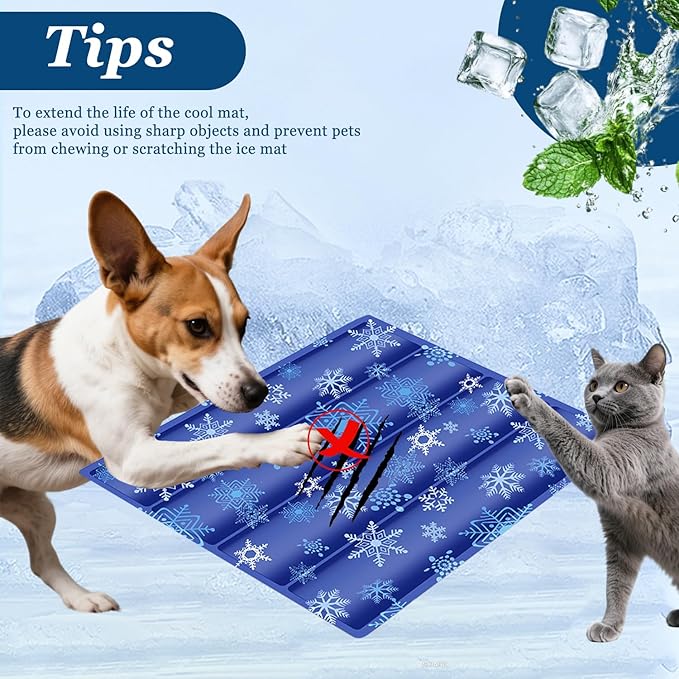 2025 Pet Cooling Mat for Dogs - 35.4"x23.6" Large Dog Cooling Pad, Non-Slip Kennel Bed Mats for Summer, Washable Cool Pet Mat for Cats/Dogs