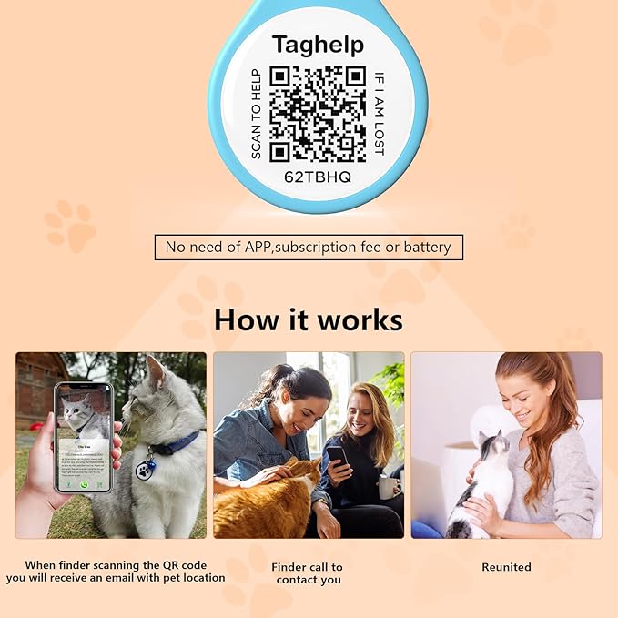 Pet ID Tag-3pcs QR Code Tag Small Personalized Name Plate with Online Profile,Cat Tag Scan QR Receive Instant Pet Location Alert Email,No Subscription or fees(Black & Blue & Pink)