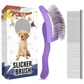 Dog Slicker Brush for Golden Doodle Grooming Kit - Dematting Brushes for Goldendoodles, Labradoodles, Poodles - Pet Hair Brush for Medium & Long Haired Dogs - Large (Purple)