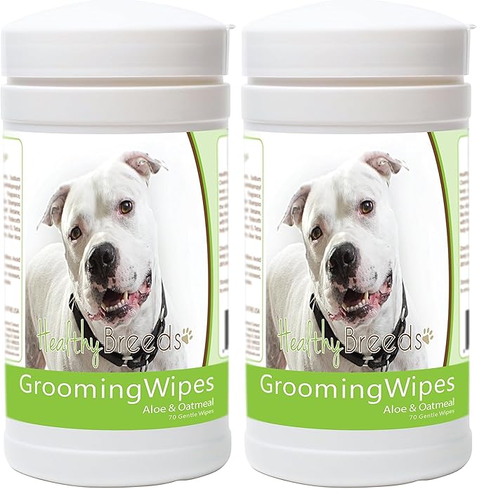 Healthy Breeds Pit Bull Grooming Wipes 70 Count (Pack of 2)