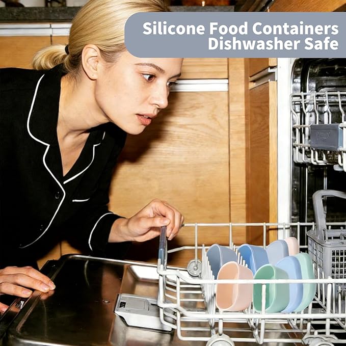 SLSON 4Pack Silicone Storage Container for 3oz Cat Canned Food Cans,Airtight Cat Food Sealer with Cover Lids Reusable Sealing Box for 2.56''/65mm Can Keep Food Fresh in Fridge