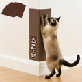 Cat Scratch Mat (Brown, 10-Pack), 23.6’’ x 11.8’’ Cat Wall Corner Scratcher, Versatile Self-Adhesive Replacement Easy Use for Cat Trees, Furniture, Scratching Posts, and Couch Protection