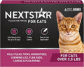 NEXTSTAR Flea and Tick Prevention for Cats, Repellent and Control, Fast Acting Waterproof Topical Drops, Flea Prevention for Cats Over 3.5 lbs, 6 Monthly Doses