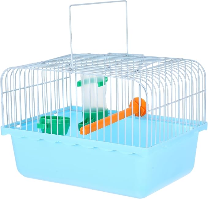 Toddmomy Portable Bird Cage for Travel with Perch Food Box and Water Dispenser Small Bird Carrier for Parrots Lovebirds 9.3X6.6X9.3 Inches