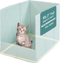 MEEXPAWS Cat Litter Box Enclosure Splash Guard Foldable 24.4 x 16.5 x 15.7 inch, Cat Litter Pee Shield Fully Waterproof Seamless, No Assembly Required, Portable, Wall Protector