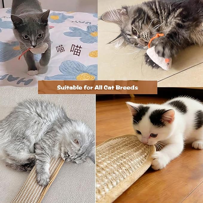 Sisal Catnip Pillow Toy Kickers, 2 Pack Interactive Nature Catnip Toys for Indoor Scratching, Chewing & Teething, Fun for Kittens and Adult Cats Anxiety Relief