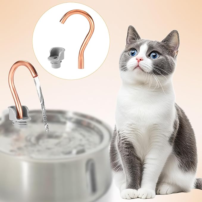 Cat Water Fountain Replacement Accessories Set, Kitty Water Fountain Kit Including Spout & Spout Holder Practical Maintenance Kit for Pet Drinking Dispenser