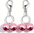 4 Sets Cat Bell for Dog Collar Charm Training Pet Pendant Accessories with 2 Pack Stainless Steel Dog Tag Clips(2 Medium Pink)