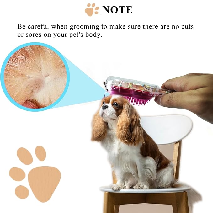 Soft Dog Brush for Small Dogs | Gentle Puppy Brush for Yorkies, Shih Tzus, Maltipoos & Maltese | Pet Hair Removal Brush with Soft Bristles | Dog Brush for Shedding (Pink Orange）
