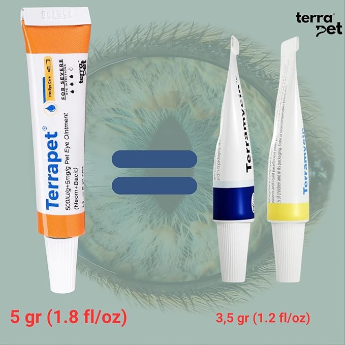 Pet Eye Cream Health for Dogs, Cats, Cattle, Sheep, Horse, Bird 1/8 oz / 5 gr, 1 Tube Gentle Daily Eye Care, Easy Topical Application