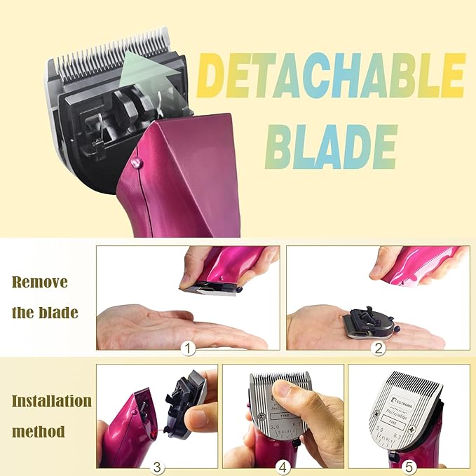 Professional Animal 5-in-1 Adjustable Fine Blade Cut Length 0.7-3mm,Compatible with Wahl Arco,Bravura,Chromado,Creativa,Figura and Motion (3 PCS)