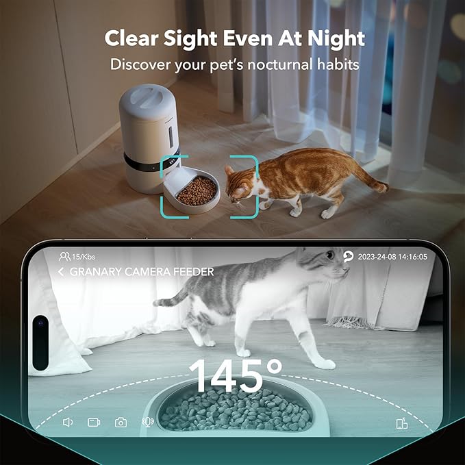 PETLIBRO Automatic Cat Feeder with Camera, 1080P HD Video with Night Vision, 5G WiFi Pet Feeder + 2-Way Audio, Low Food & Blockage Sensor, Motion & Sound Alerts for Cat & Dog Single Tray (Pack of 4)