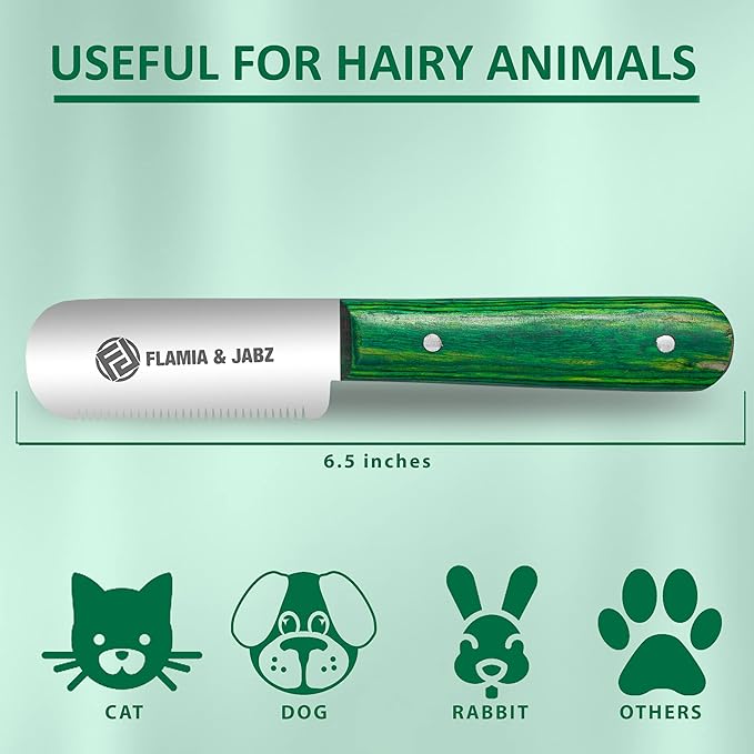 FJ Professional Stripping Knife, Right handed, 3 inch blade (Stainless Steel) (Medium, Green)