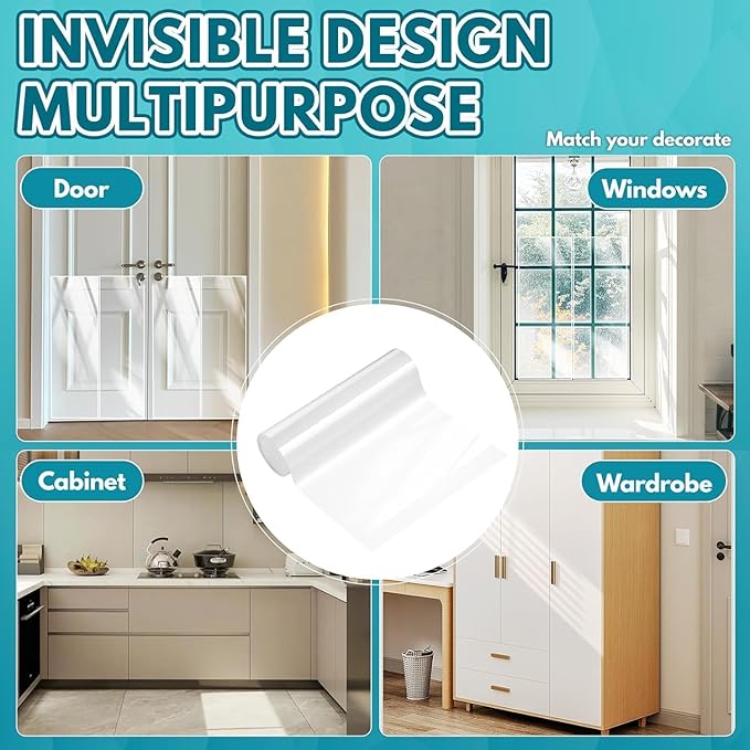 JKLMN Door Protector from Dog Scratching – No-Residue Pet Door Scratch Protector for Dogs & Cats, Transparent Dog Scratch Guard for Doors & Furniture, Scratch Guard for Doors