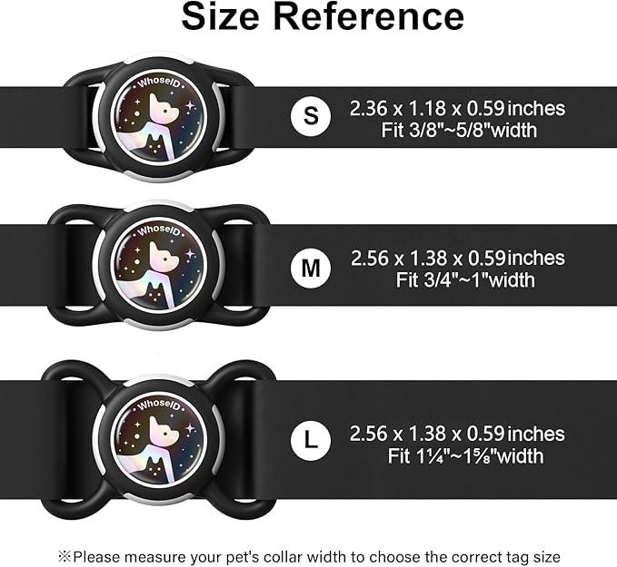 Waterproof Airtag Dog Collar Holder, Silicone & ABS Airtag Holder for Dog & Cat Collars, Ultra-Durable, Lightweight and Protective Airtag Case (Black&Blue-1, Small)