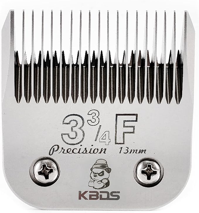 KBDS Detachable Pet Clipper Blades,Compatible with Most Andis,Oster,Wahl A5 Clippers,Made of Extra Durable German Steel, 1/2'' 13mm Inch Cut Length,3 3/4F Blade