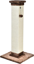 Amazon Basics Cat Scratcher - Indoor Classic Single Cat & Kittens Scratching Post with Sisal Rope,Large (35.4"H) - Brown
