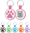 WhoseID Personalized Dog Tag, Laser Engraving QR Code, Silicone Dog ID Tag, Pet Online Profile, Scan QR Code Send Location, Collar Harness Accessories (Medium to Large Breeds - 1.25", Rose)