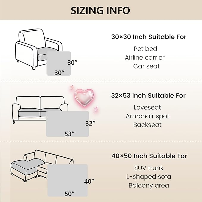 gogobunny 3X Stronger Waterproof Pet Blanket, Scratch Proof Furniture Protector for Dogs Cats, Reversible Cover 32x53 Inch, Dark Beige