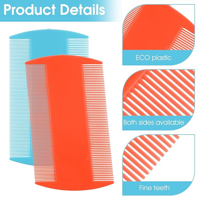 14 Pcs Lice Comb, Flea Comb, Double Sided Dandruff Comb, Cat Comb, Plastic Flea Comb for Cats Fine Teeth Pet Comb for Cat Dog To Keep Skin Healthy And Hair Soft (Multi-color)