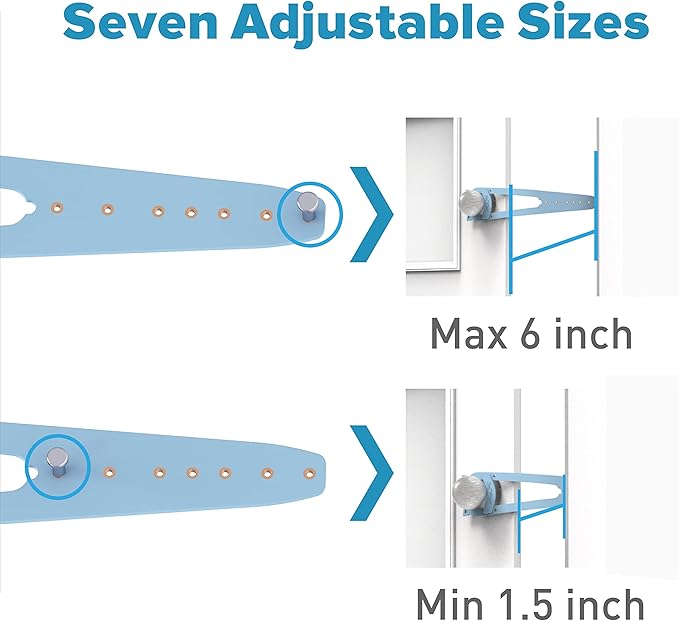 Neobay Cat Door Latch, 7 Sizes Adjustable Cat Door Holder Latch to Keep Dog Out of Litter Box, No-Drill Alternative of Pet Gates and Interior Cat Door, Plastic