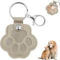 Pet Memorial Gifts for Dogs Cats, Leather Paw Print Pet Fur Keepsake Keychain, Cute Charm for Pet Lovers