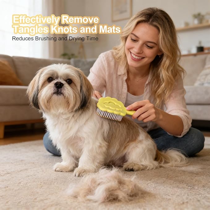 Cloud Shape Small Dog Grooming Brush - Perfect for Shih Tzus, Yorkies, and Maltipoos - Ideal Puppy Hair Brushes for Maltese and Small Breeds (Yellow ）