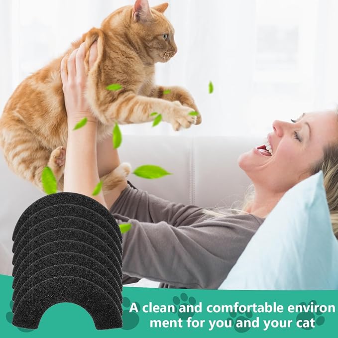 8Pcs Carbon Filters Compatible with LR 4,Replacement Activated Charcoal Filters for Litter Box Carbon Premium Filter,Thickened and Durable,Eliminate Odor and Controls Moisture on Pet's Body