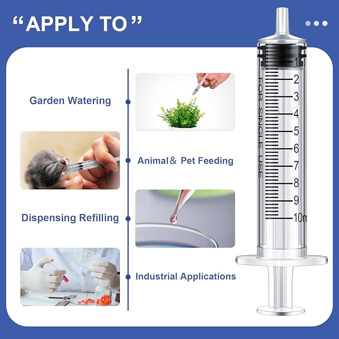 Nuanchu 30 Pcs 10ml Liquid Syringe Pet Feeding Plastic Syringes Dog Oral Food Measuring Tools for Cats Dogs Kitten Puppy Bunny Small Animals Newborn Pet Feeder Nursing Supplies
