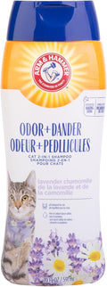 Arm & Hammer 2-in-1 Deodorizing & Dander Reducing Shampoo for Cats, Baking Soda Cat Shampoo for Dander, Odor Control and Coat Cleaning, Lavender Chamomile Scent, 20 Fl Oz