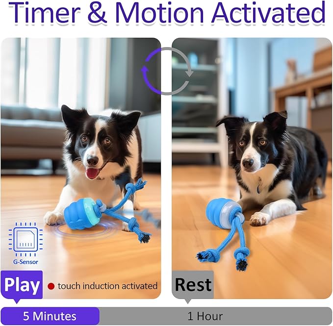 Interactive Dog Toys with Motion Activated, Squeaky Dog Toy for Daily Training, Keep Dogs Busy
