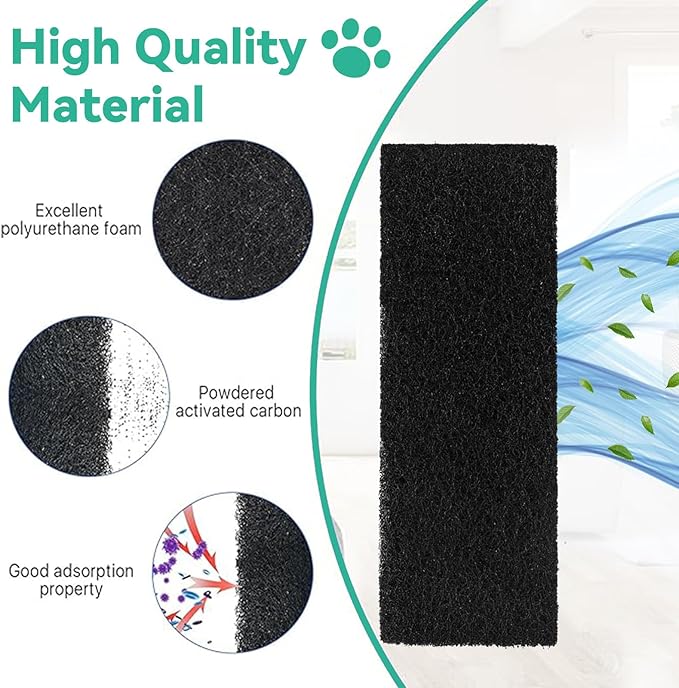 Lubise 8Pcs Carbon Filters Compatible with LR 3,0.5in Replacement Activated Charcoal Filters for Litter Box Premium Filters,Thickened and Durable,Eliminate Odor and Controls Moisture on Pet's Body