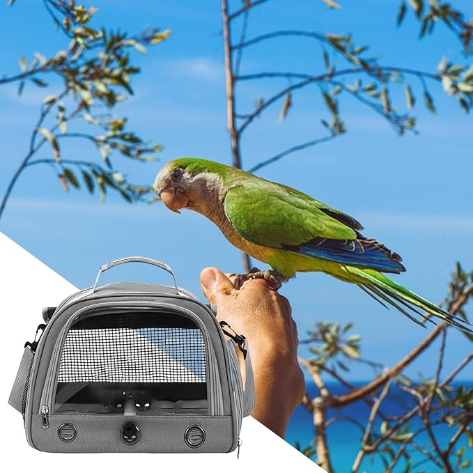 Bird Carrier Bag - Portable Parrot Travel Bag, Bird Travel Carrier, Zippered Multipurpose | Portable Sparrow Case with Shoulder Strap, Parrot Transport Cage for Walking, Sunbathing