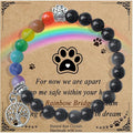 Pet Memorial Gifts, Sympathy Gift for Loss of Dogs and Cats, Chakra Rainbow Bridge Bracelet for Women Men Who Lost Pets