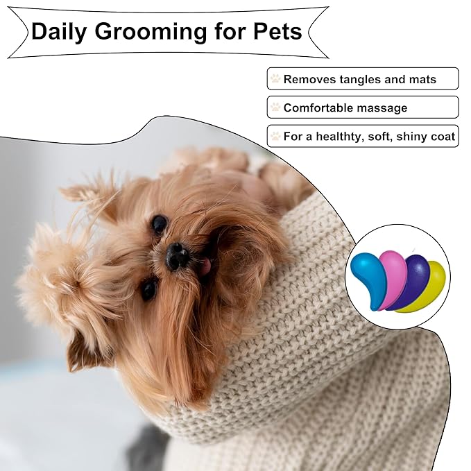Gentle Grooming Puppy Brush with Gift Box ， Fit for Small Dog ， Yorkie, Shih Tzu, Maltipoo, Maltese and Pomeranian ，Toy Poodle Accessories, Soft Bristle (Black)
