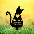 Personalized Cat Memorial Garden Stake, Custom Memorial Grave Marker for Outdoor Decor, Metal Cat Stake Garden Marker, Animal Silhouette Cat Art Lawn Grave Stake