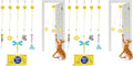Potaroma Interactive Cat Feather Toys 5 Pcs, Cat Teaser Retractable Hanging Indoor Kitten Play Chase Exercise, Mental Physical Stimulation for All Breeds and Species (Pack of 2)