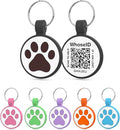 WhoseID QR Code Cat Tag, Modifiable Pet Online Profile Page, Multiple Emergency Contact, Silent Silicone, Lightweight, No Jinging, Collar Accessories, QR Cat ID Tag (Small Breeds - 1", Black)