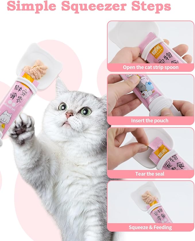 6 PCS Cat Food Can Covers Lids Set, Multi-Function Cat Food Spoon & Silicone Storage Lids with Opener, Cat Bar Squeezer, Stainless Steel Wet Food Spoon for Feeding, Storage and Cats & Dogs (Grey)