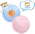 2 Pcs Whisker-Friendly Cat Food Bowl, Melamine Shallow & Wide Cat Bowl for Indoor Cats,Relieves Whisker Fatigue,Non-Slip Cat Dish for Wet and Dry Food (Pink+Blue, 6.3")