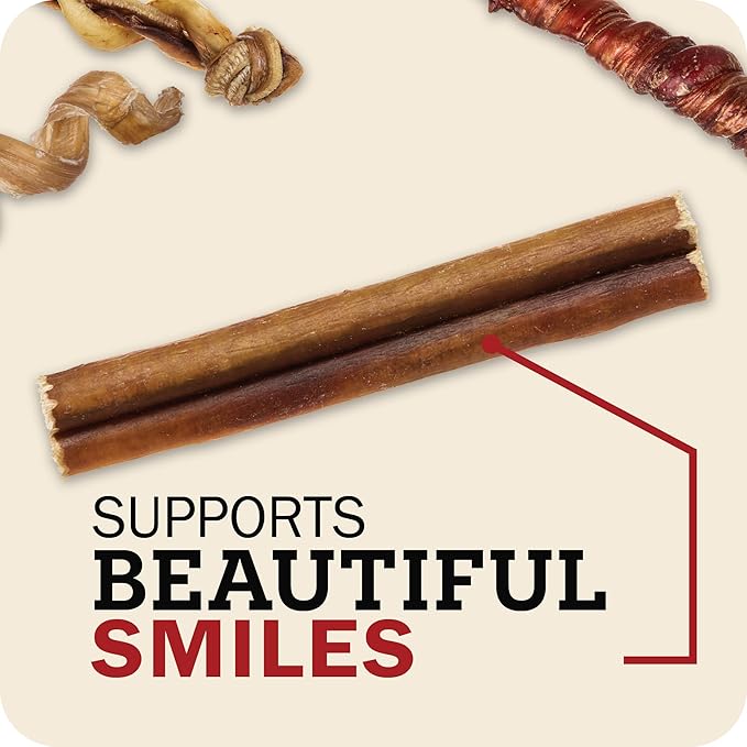 Redbarn Pet Products All Natural 8"-12" Bully Sticks for Medium/Large Dogs - Healthy Long Lasting Chews Variety Party Pack - 100% Beef Single Ingredient Low Odor Rawhide Free - 1lb