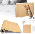 2pack Cat Scratch Couch Furniture and Wall Protector | Adhesive Cat Scratch Pad for Covering Cat Tower, DIY Climbing Cat Scratcher Couch Protector from Cat Claws Scratching (Khaki)