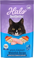 Halo Holistic Cat Food Wild Caught Whitefish Formula, Healthy Grains Dry Cat Food, For Sensitive Stomach Support, Kibble for Adult Cats, 3 lb Bag