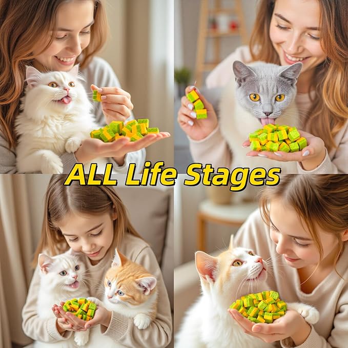 Cat Toy Grass Treats Freeze Dried 2 in 1 250g Fish Oil Chicken Cats Chew Grass Pellet Kitten Catnip for Hairball Removal Kitty Bite Snack for Cleaning Teeth Kitten Dental Food Indoor (8.82oz)