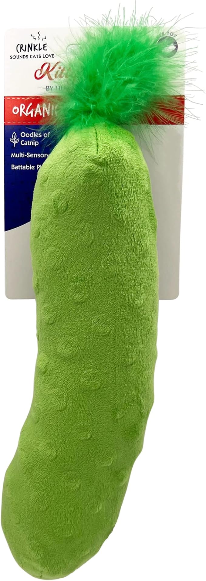 Huxley & Kent Kicker Plush Cat Toy - Interactive Catnip Toy for Cats & Kittens - Soft Canvas for Kicking & Batting - Fun Indoor Play - Pickle