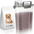 5-7Lbs Cat Dog Pet Food Storage Container with Large Nozzle Design/4 Safety Buckles/Double-Layer Sealing Strips/Handle/Measuring Cup is Easy to Clean and Does -Khaki