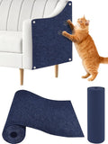 Cat Scratch Couch Protector 78.7"x15.8" – Self-Adhesive Furniture Protector from Cat Scratching, DIY Couch & Wall Shield, Trimmable Anti Scratch Mat for Indoor Sofa Bed Carpet，Navy