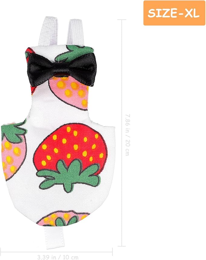 Cabilock Parrot Diaper and Flight Suit Washable Fabric Bird Clothes XL Creative Strawberry Pattern Pet Bird Diaper for Outdoor Flying and Training Random Color